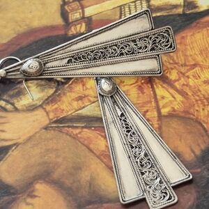 925 Sterling Silver Long Traingle Earrings